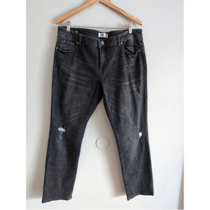 Cabi Jeans Slim Boyfriend Black women's size 14 Distressed Office Casual Career